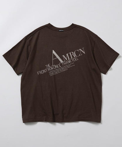 Americana× Firsthand 聯名款 圓筒拉菲棉 斜紋徽標印花T恤 / 寬鬆版型 斜紋後背印花T恤