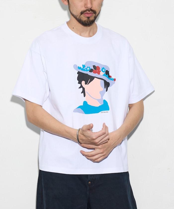 寬鬆印花圓領T恤 / 真夜中