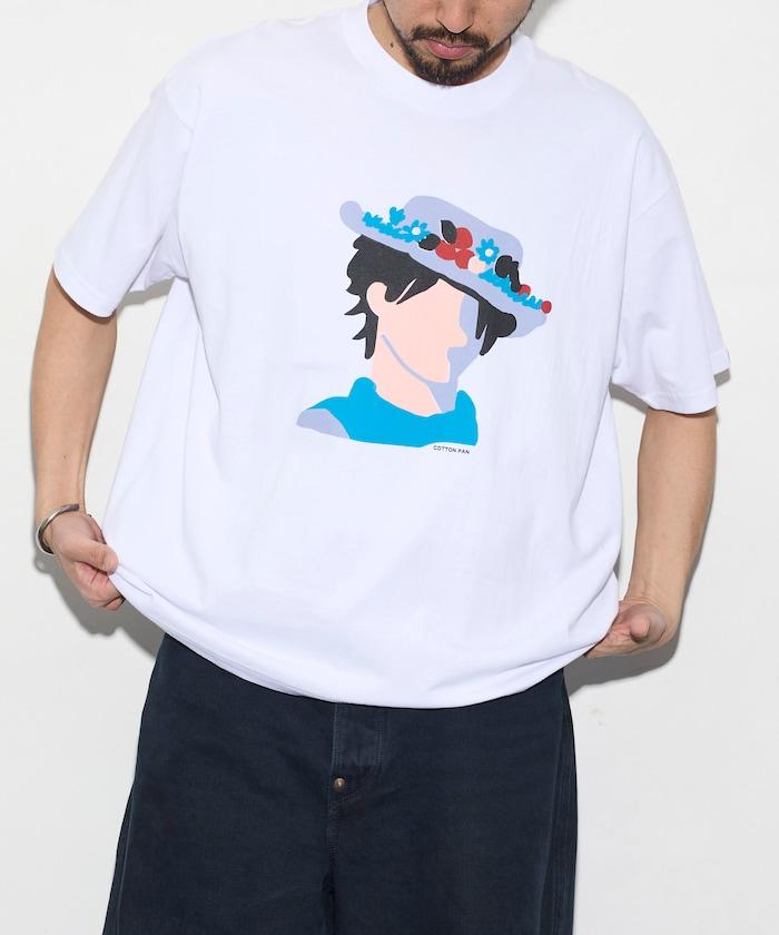 寬鬆印花圓領T恤 / 真夜中