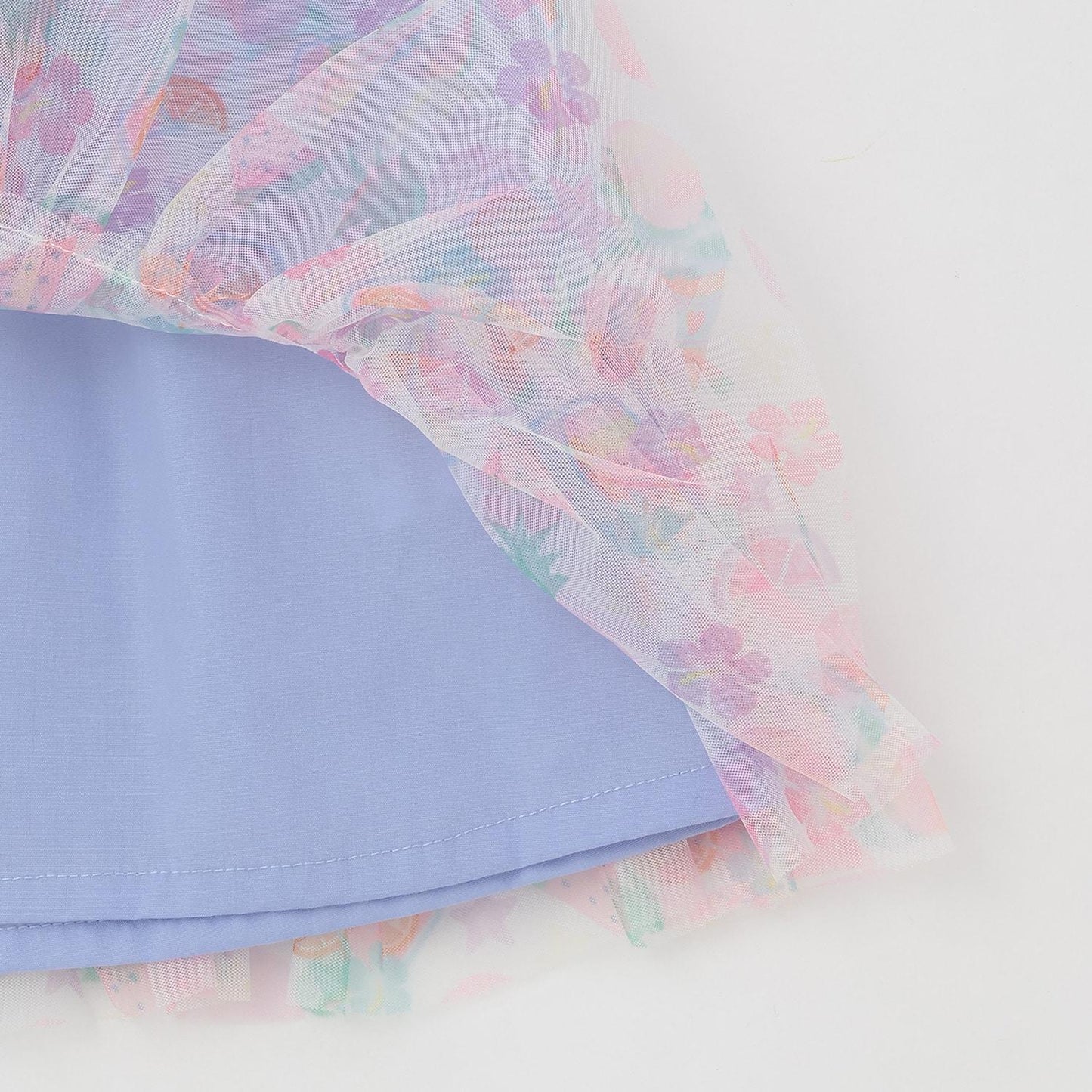 熱帶薄紗 假兩件拼接連衣裙