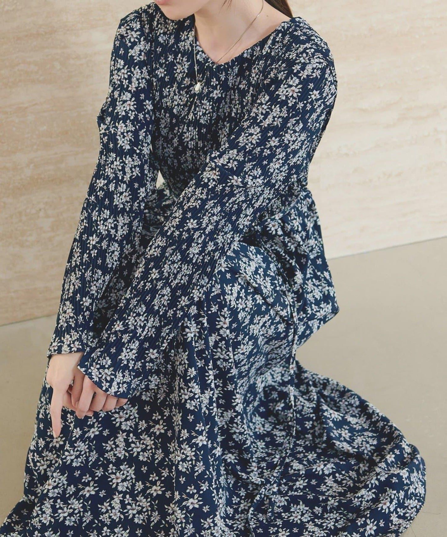 natural couture 腰帶褶皺連衣裙