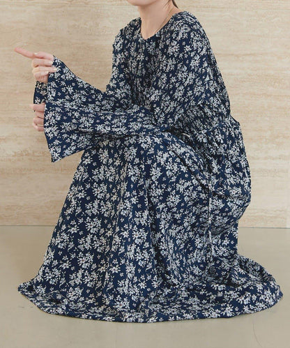 natural couture 腰帶褶皺連衣裙