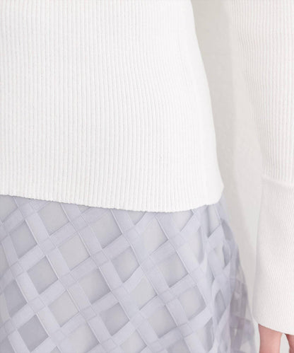 natural couture 袖口鉚釘釦圓領針織套頭衫