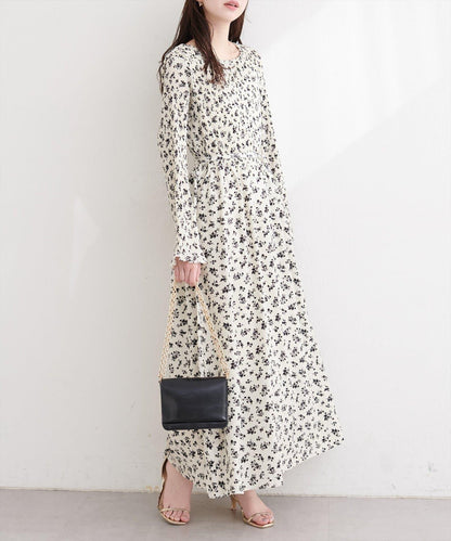natural couture 腰帶褶皺連衣裙