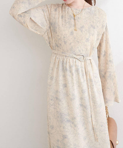 natural couture 腰帶褶皺連衣裙