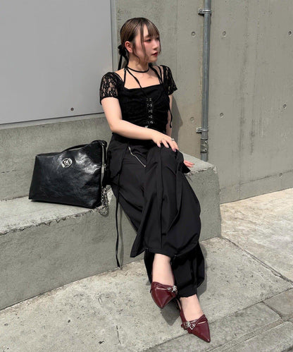 Mavie..7 異材質內搭套裝針織開衫