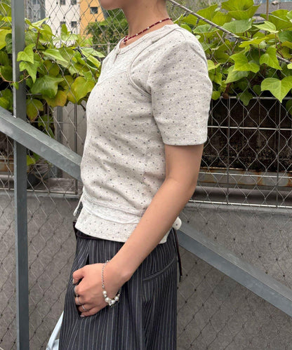 蕾絲吊帶套裝星形緊湊開衫