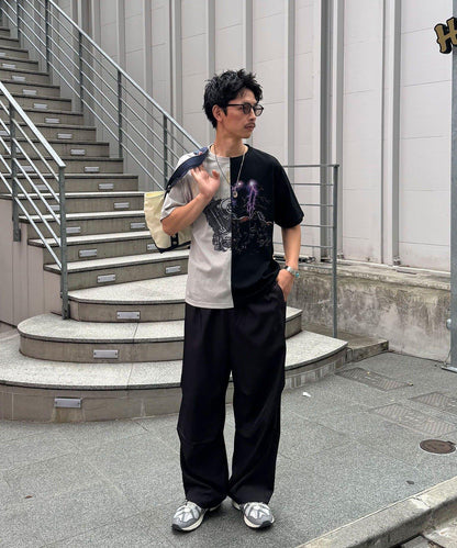 拼接印花T恤