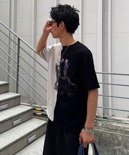 拼接印花T恤