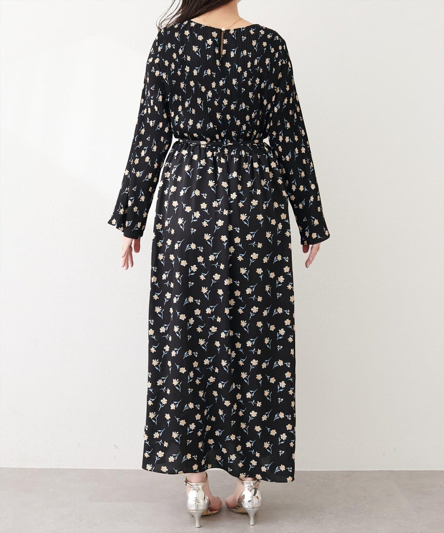 natural couture 腰帶褶皺連衣裙