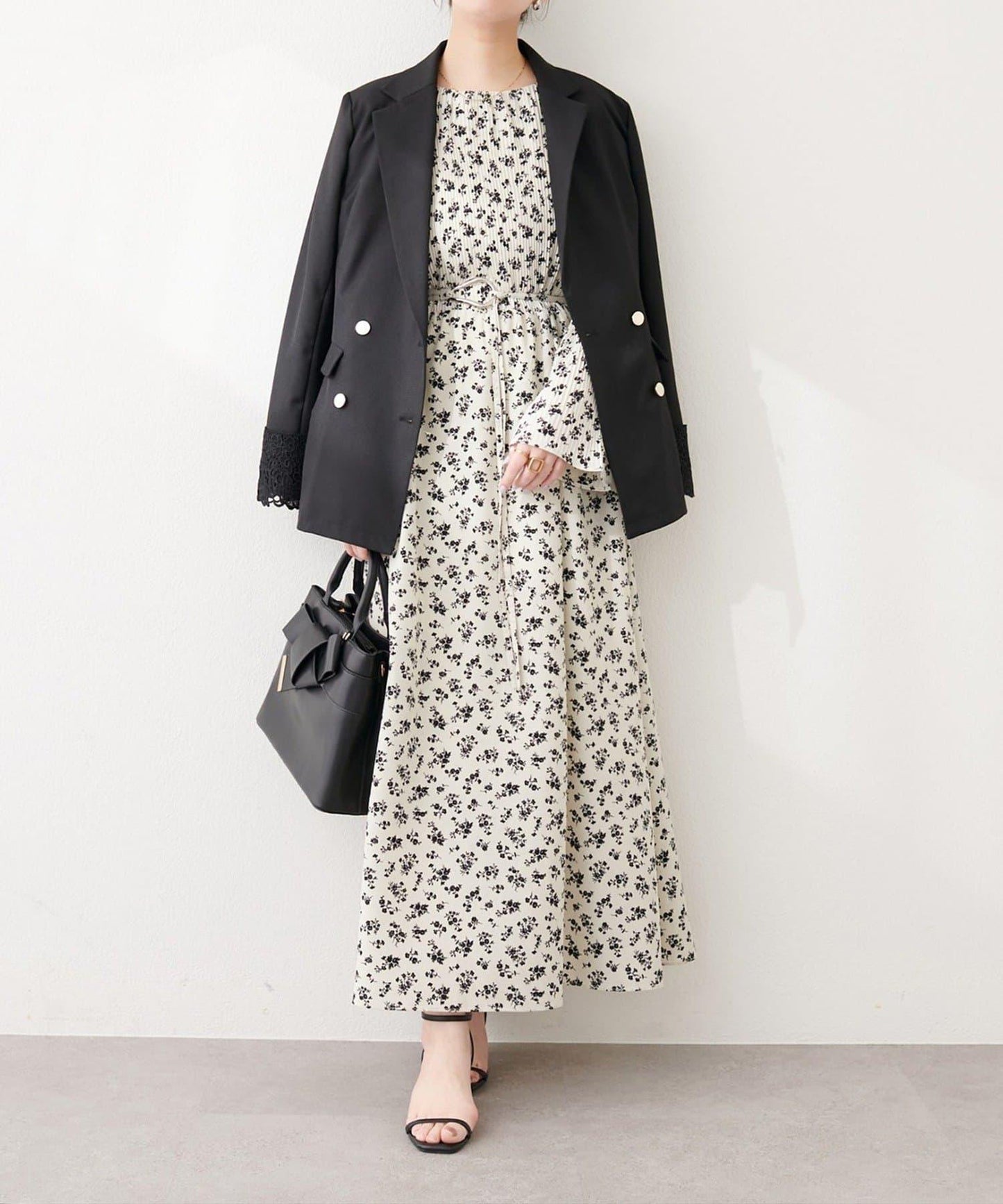 natural couture 腰帶褶皺連衣裙
