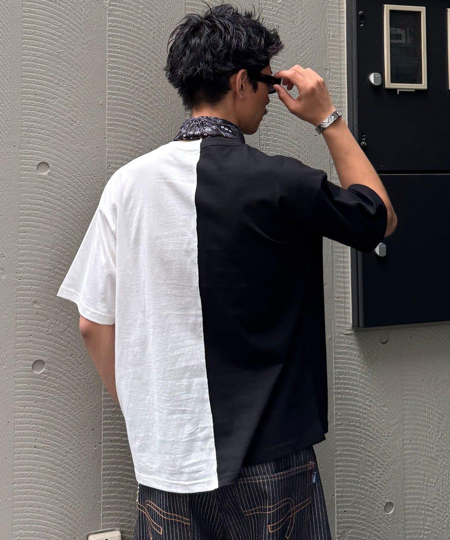拼接印花T恤