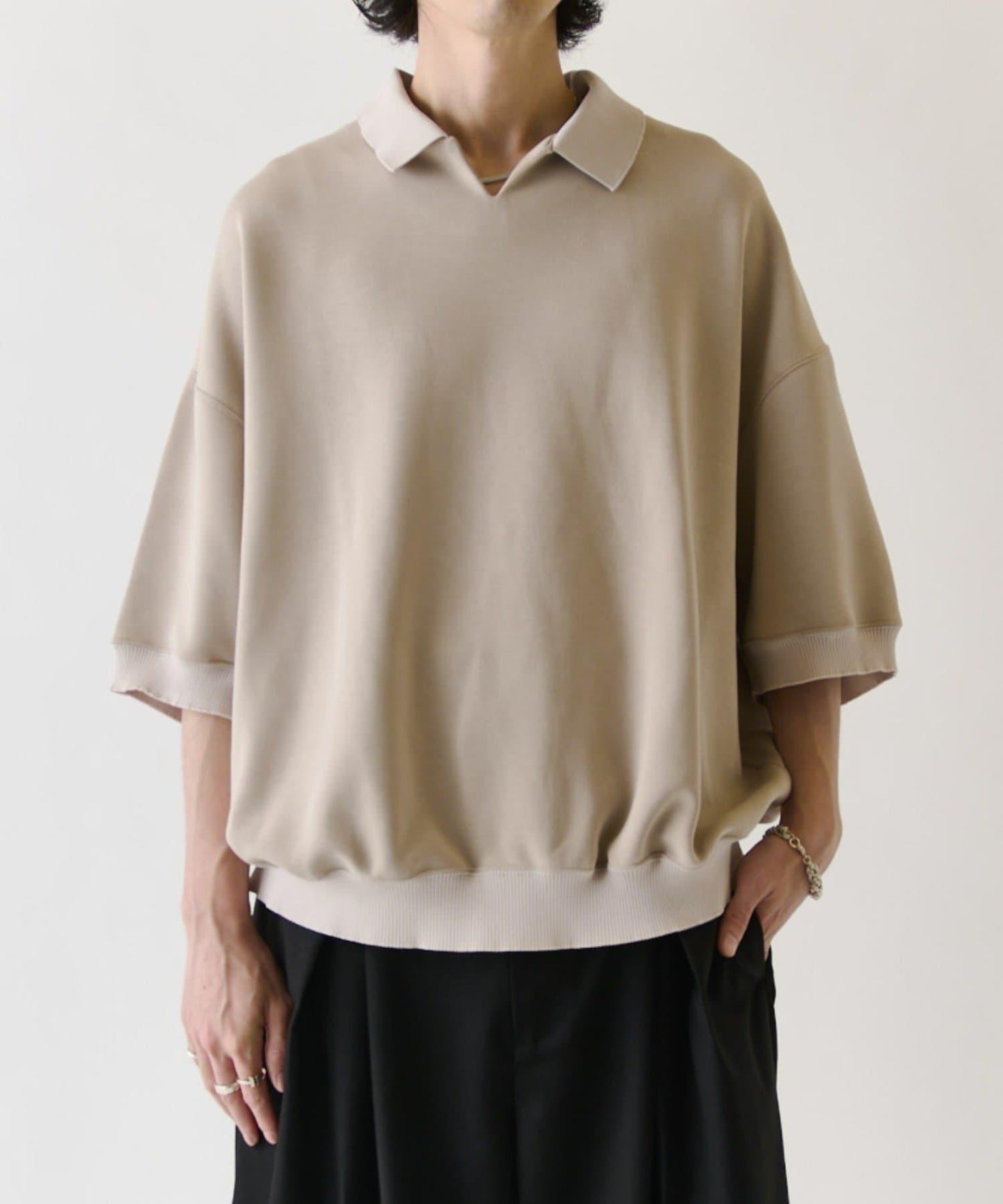 蜜桃絨翻領Polo衫