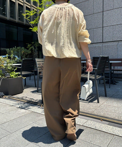 下襬蝴蝶結棉紗襯衫
