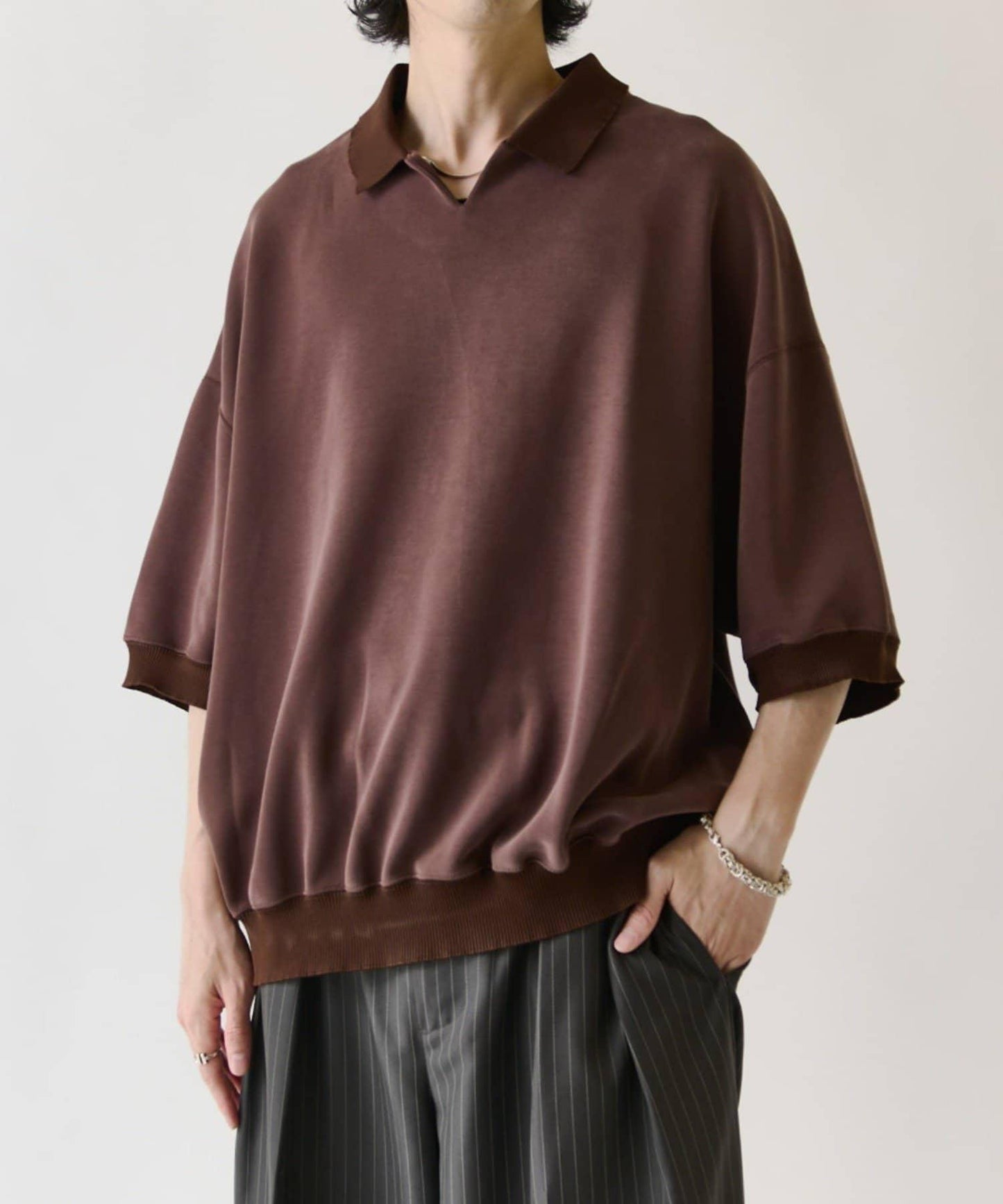 蜜桃絨翻領Polo衫
