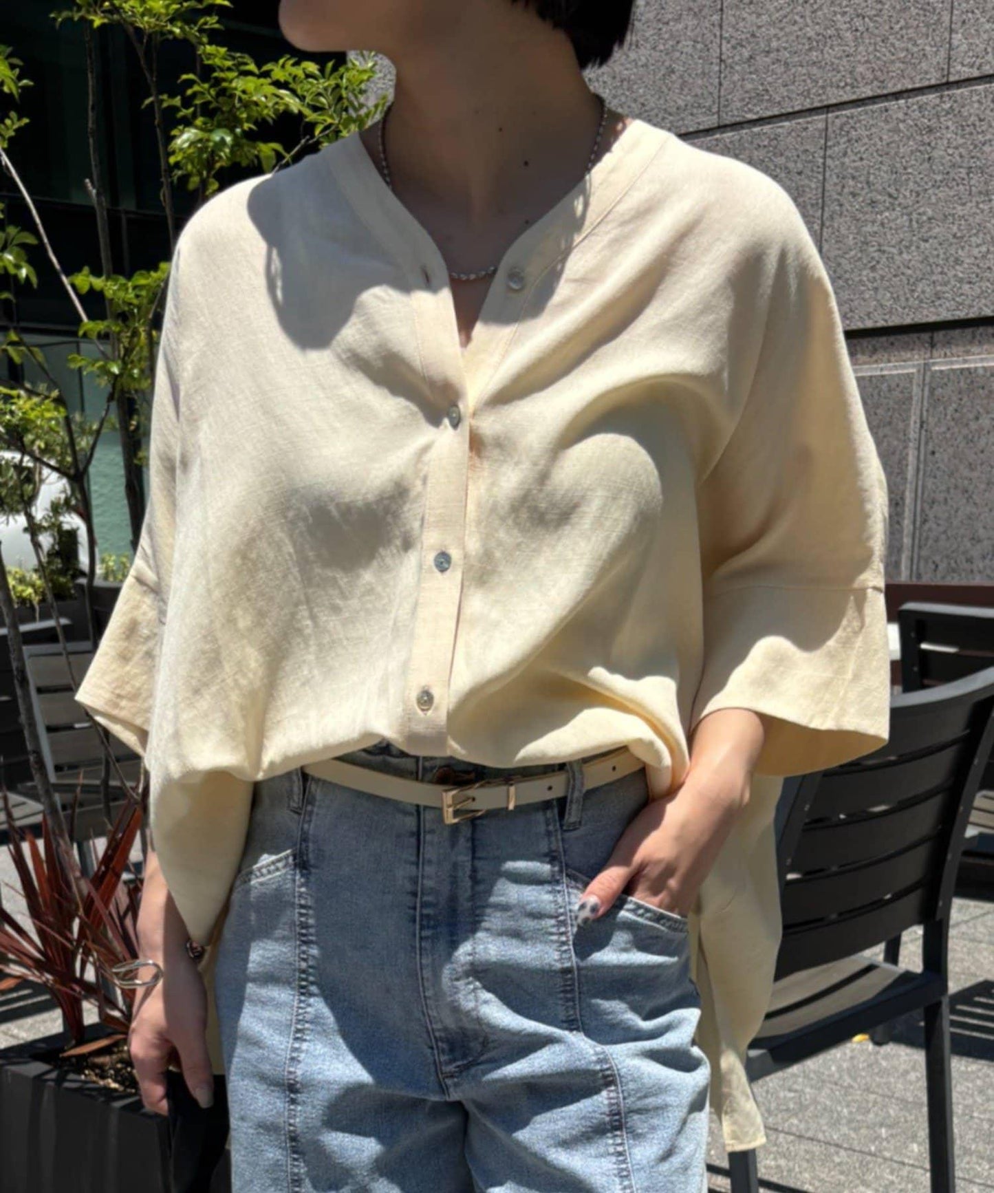 亞麻感襯衫