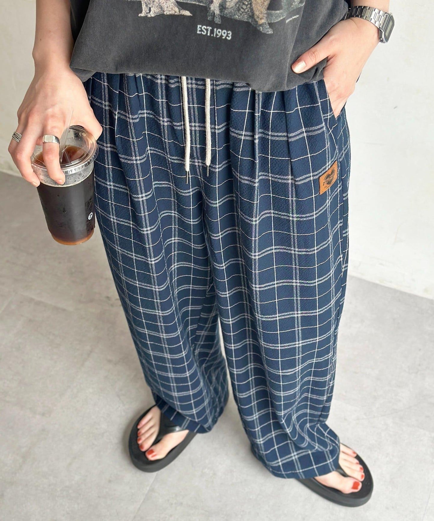 泡泡紗休閒褲