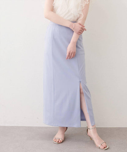 natural couture 氣質通勤彈力側開叉直筒半身裙