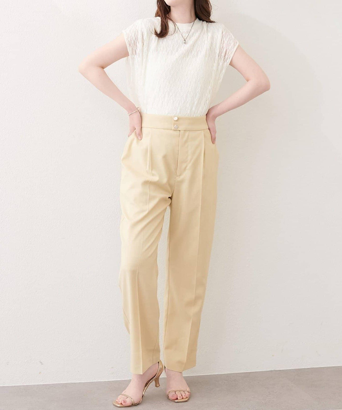 【natural couture】接觸冷感機洗錐形褲