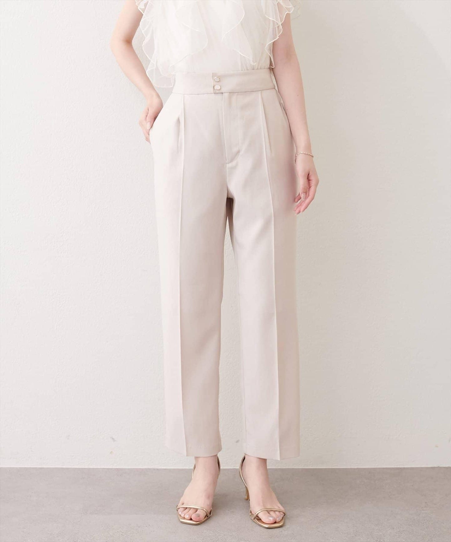 【natural couture】接觸冷感機洗錐形褲