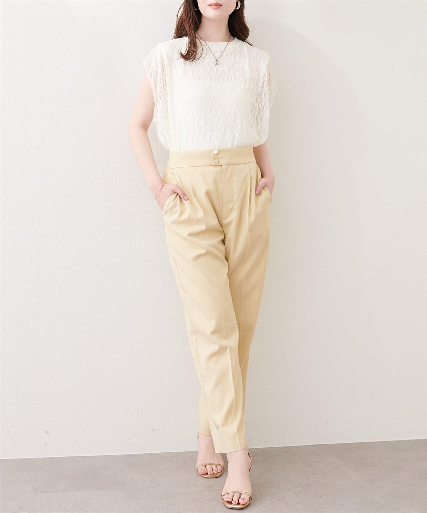 【natural couture】接觸冷感機洗錐形褲