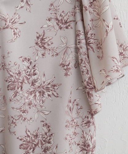 natural couture 蝴蝶結繫帶花卉襯衫