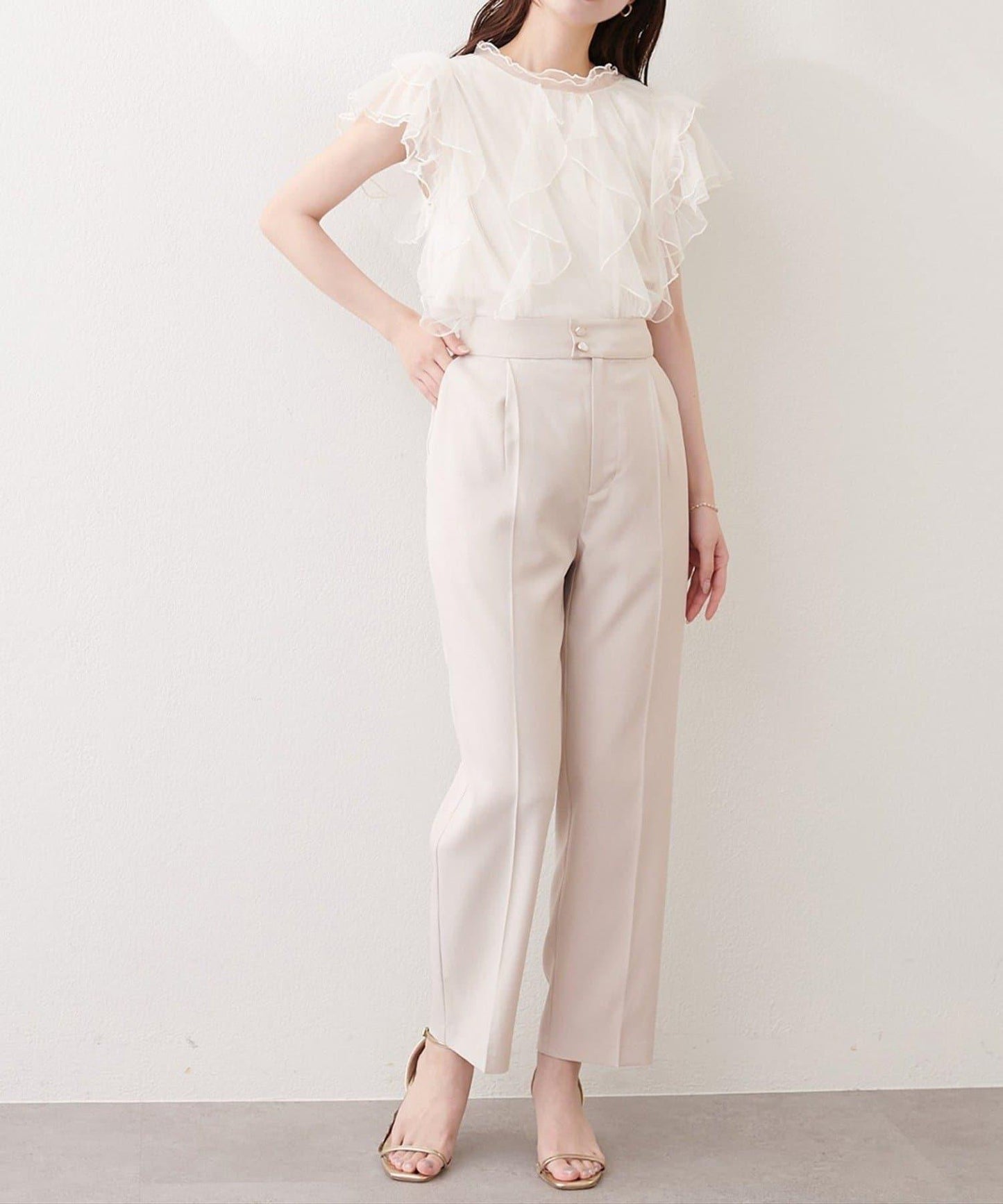 【natural couture】接觸冷感機洗錐形褲