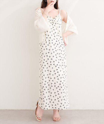 natural couture 水果印花吊帶連衣裙