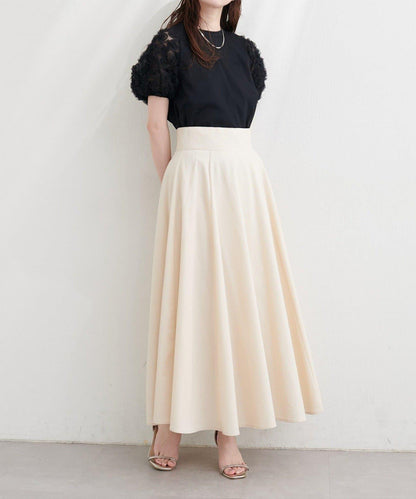 natural couture 花朵蕾絲泡泡袖T恤