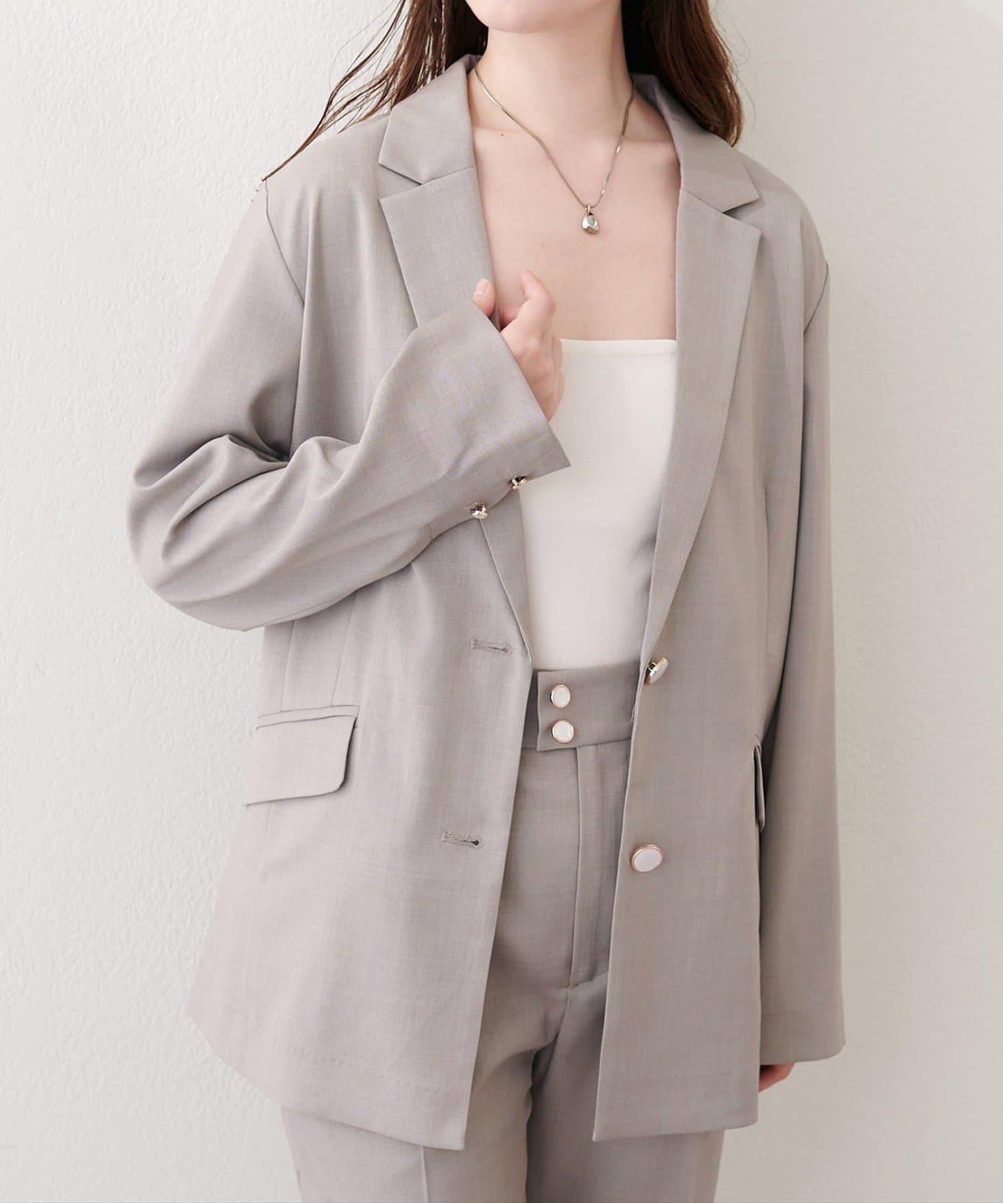 【natural couture】接觸冷感機洗防皺西裝外套