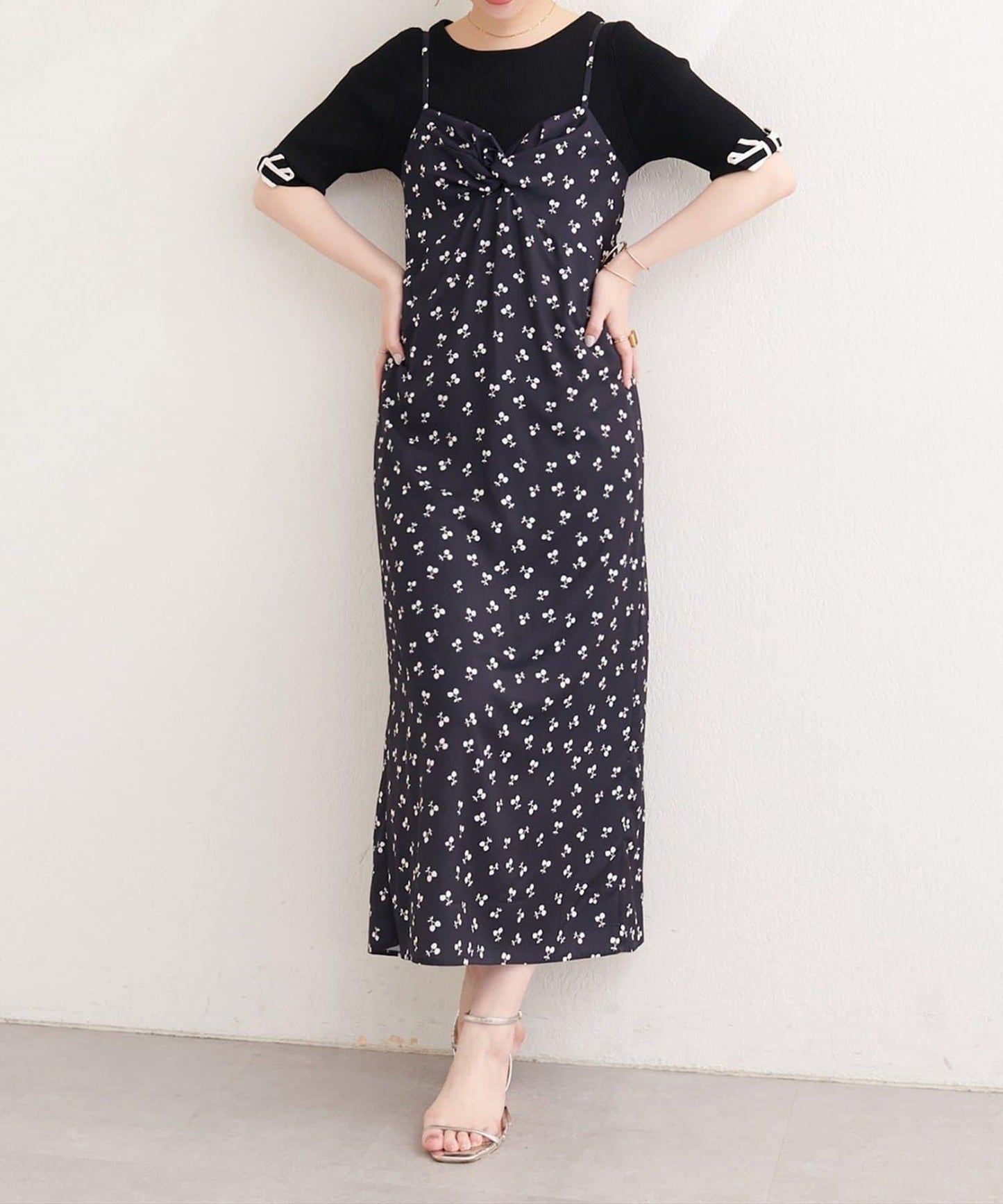 natural couture 水果印花吊帶連衣裙