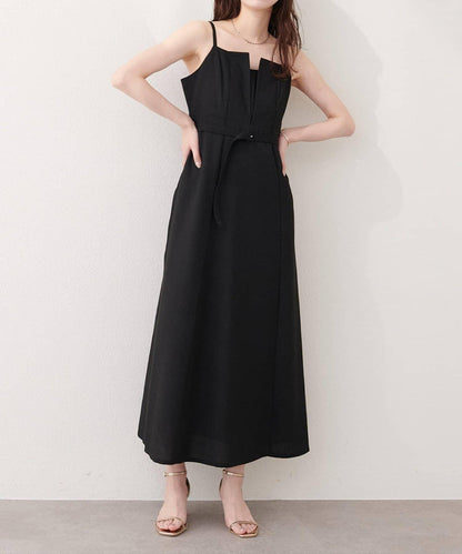 natural couture 前開叉吊帶連衣裙