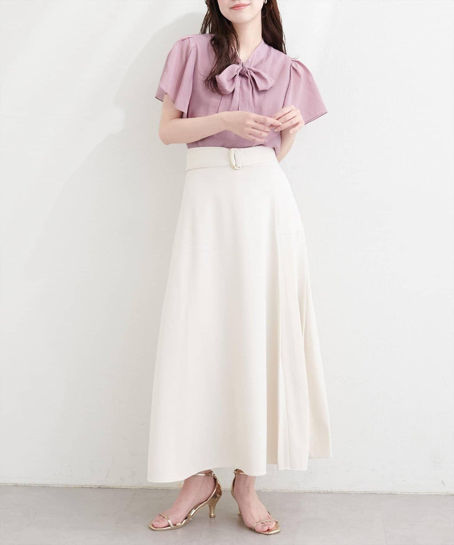 natural couture 蝴蝶結繫帶花卉襯衫