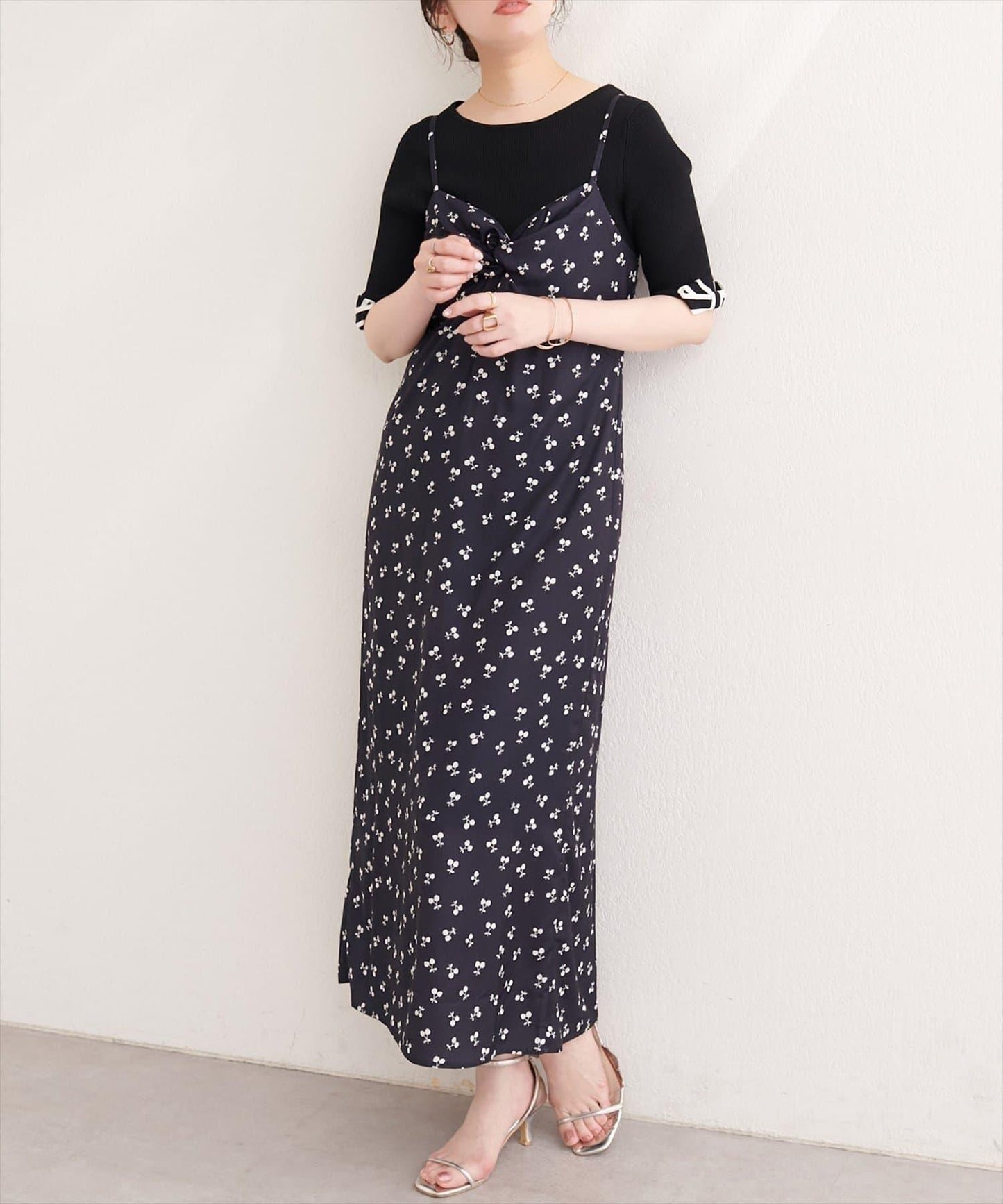 natural couture 水果印花吊帶連衣裙