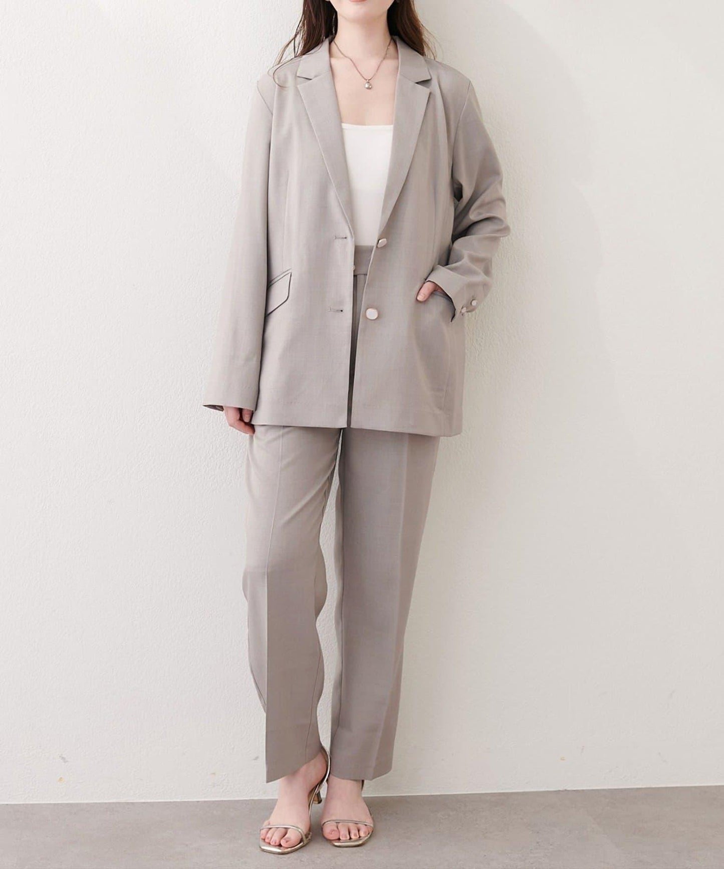 【natural couture】接觸冷感機洗防皺西裝外套
