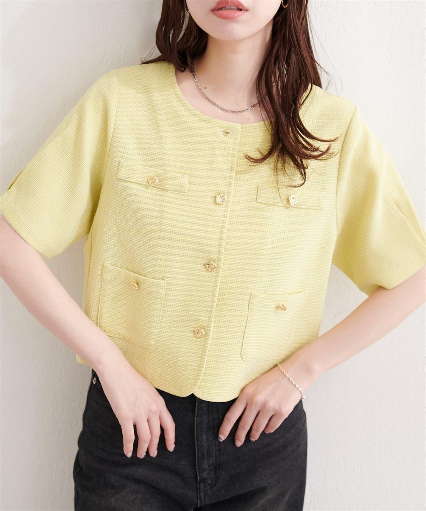 natural couture 斜紋軟呢短袖夾克