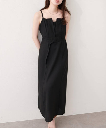 natural couture 前開叉吊帶連衣裙