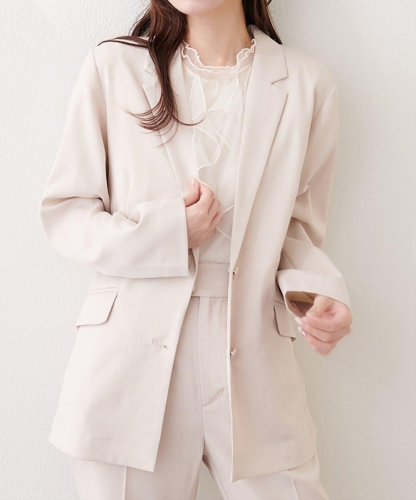 【natural couture】接觸冷感機洗防皺西裝外套