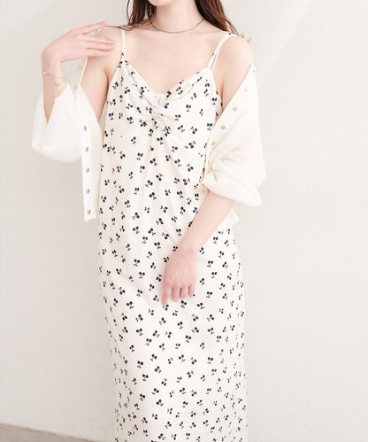 natural couture 水果印花吊帶連衣裙