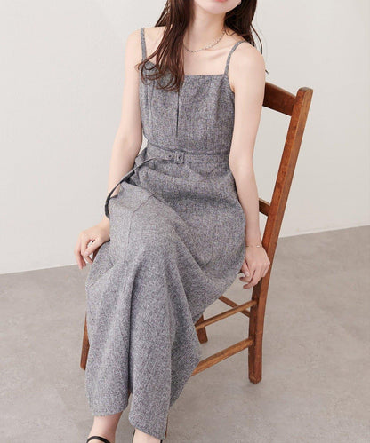 natural couture 前開叉吊帶連衣裙
