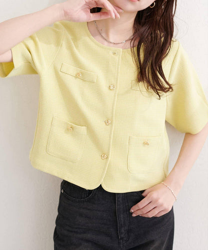 natural couture 斜紋軟呢短袖夾克