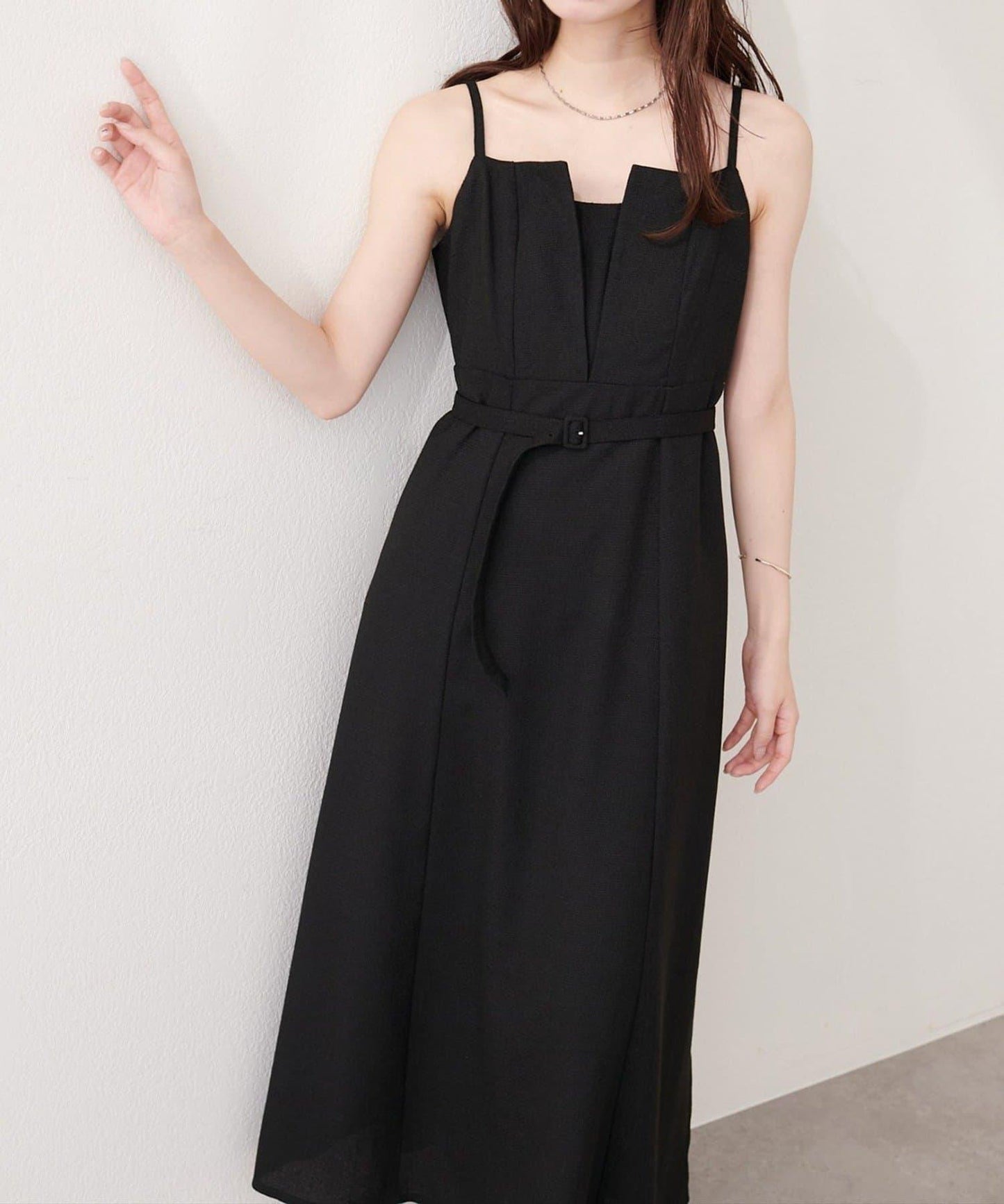 natural couture 前開叉吊帶連衣裙