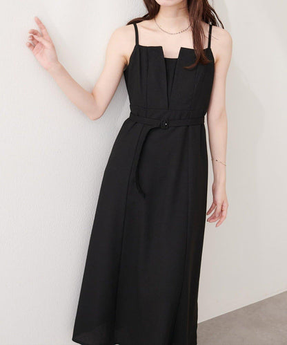 natural couture 前開叉吊帶連衣裙