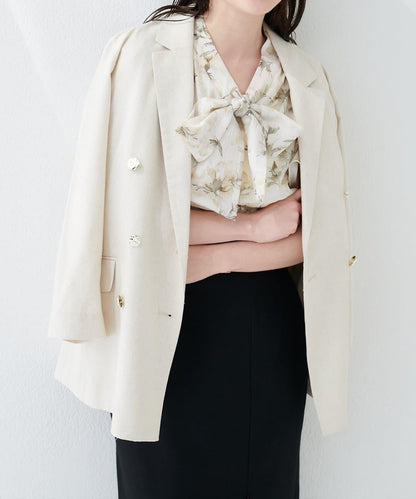 natural couture 蝴蝶結繫帶花卉襯衫