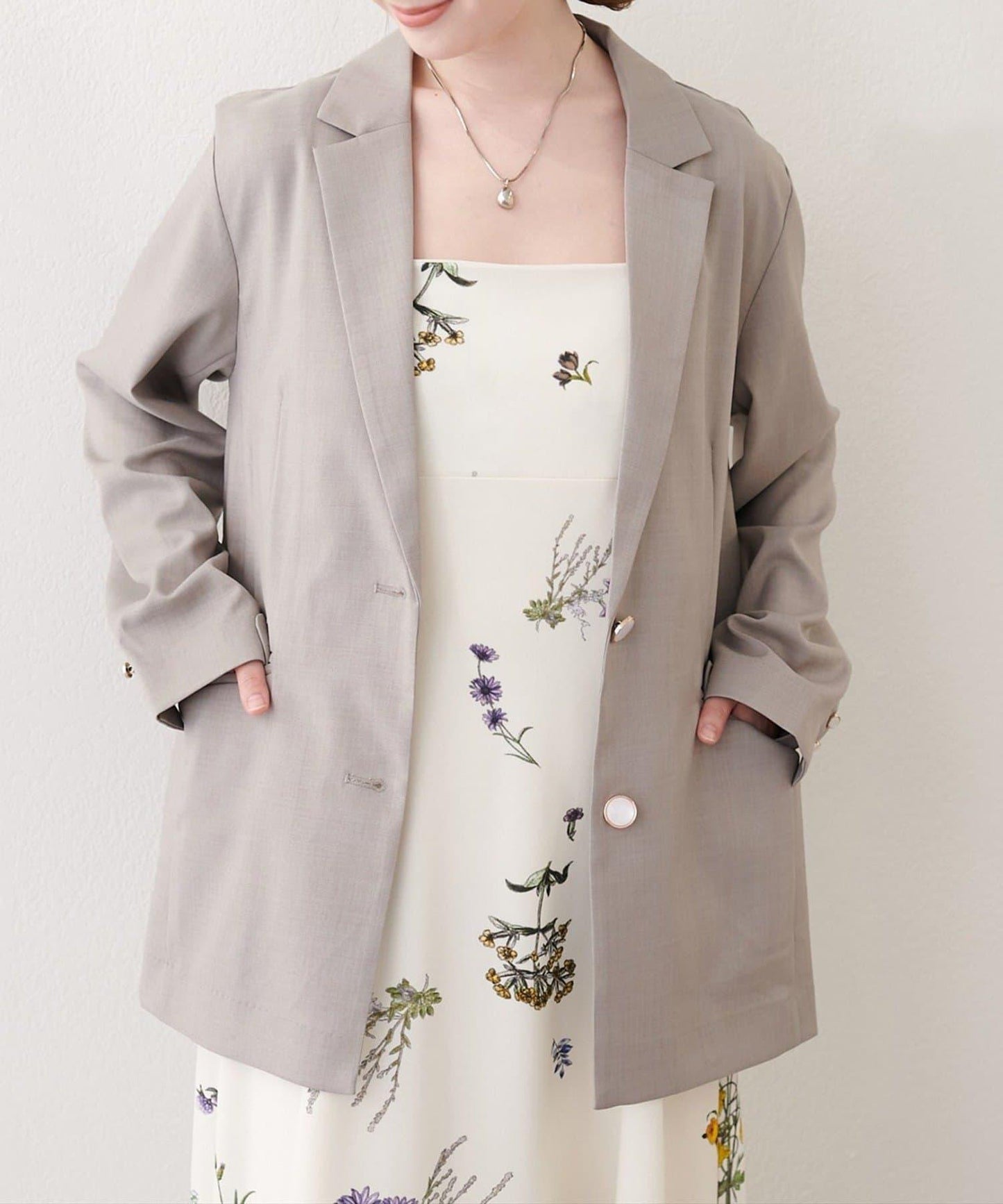 【natural couture】接觸冷感機洗防皺西裝外套