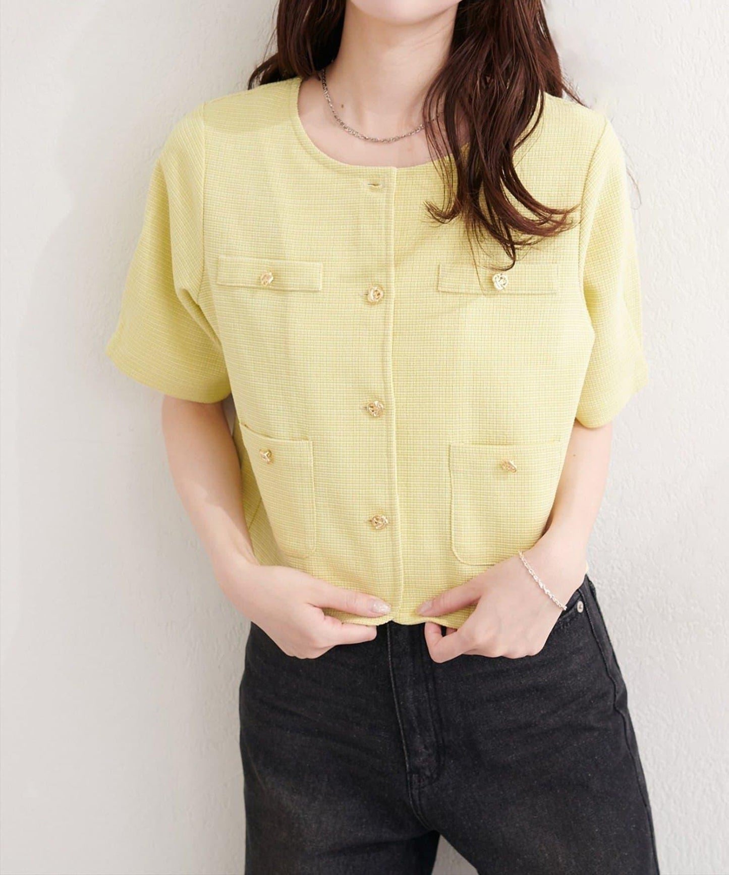 natural couture 斜紋軟呢短袖夾克