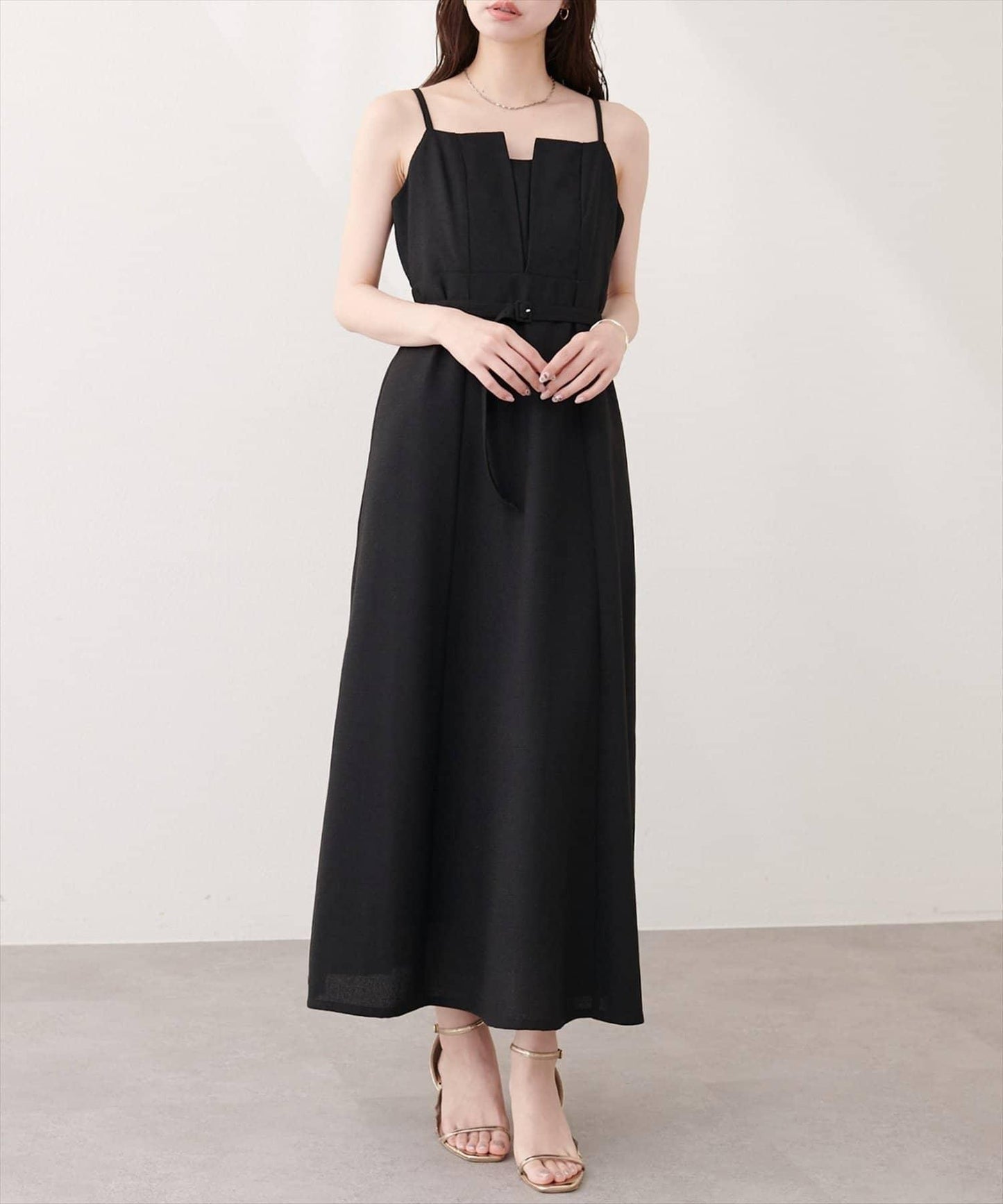 natural couture 前開叉吊帶連衣裙
