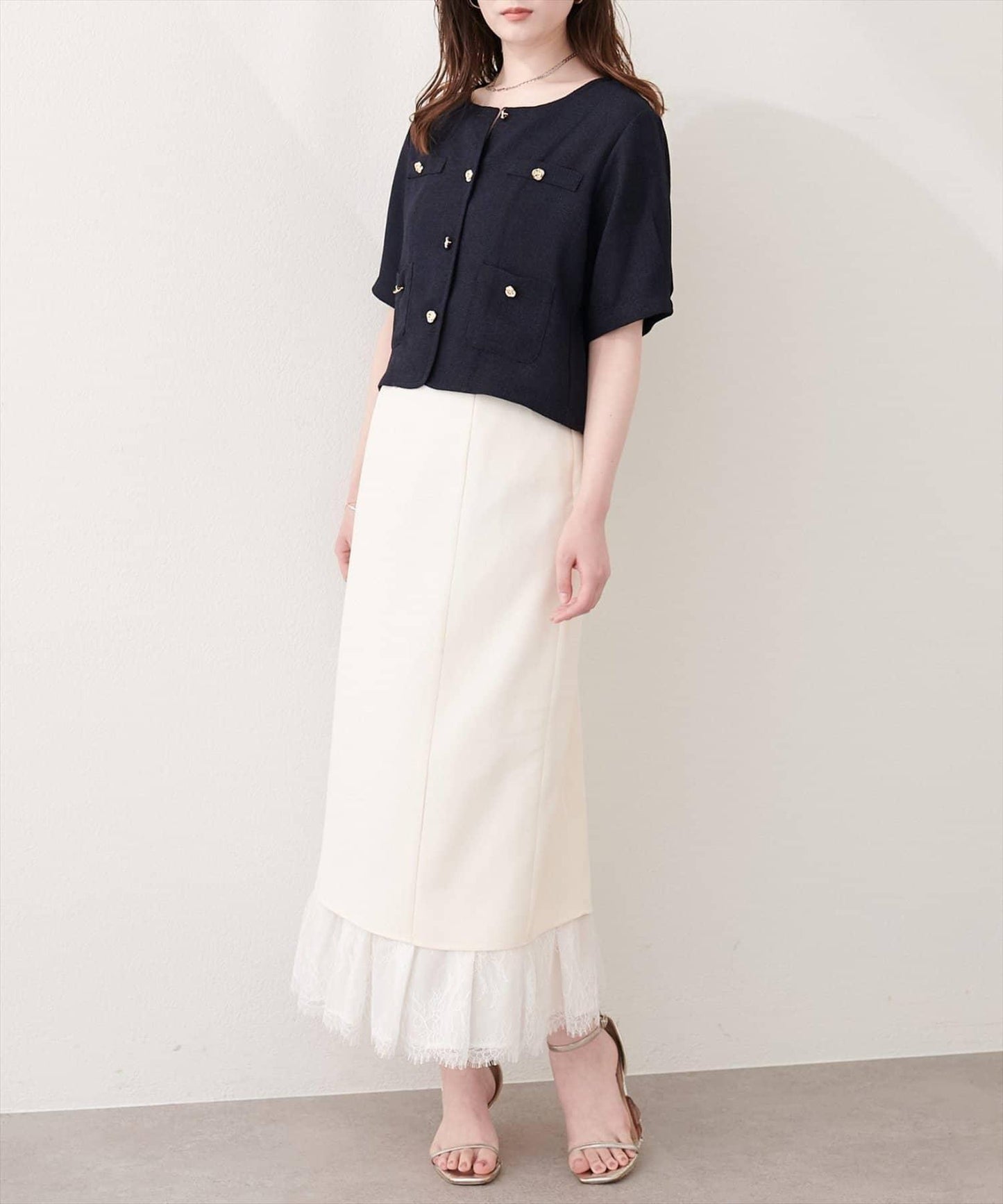 natural couture 斜紋軟呢短袖夾克