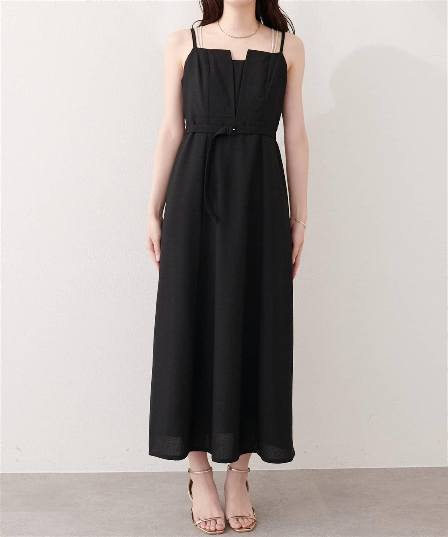 natural couture 前開叉吊帶連衣裙