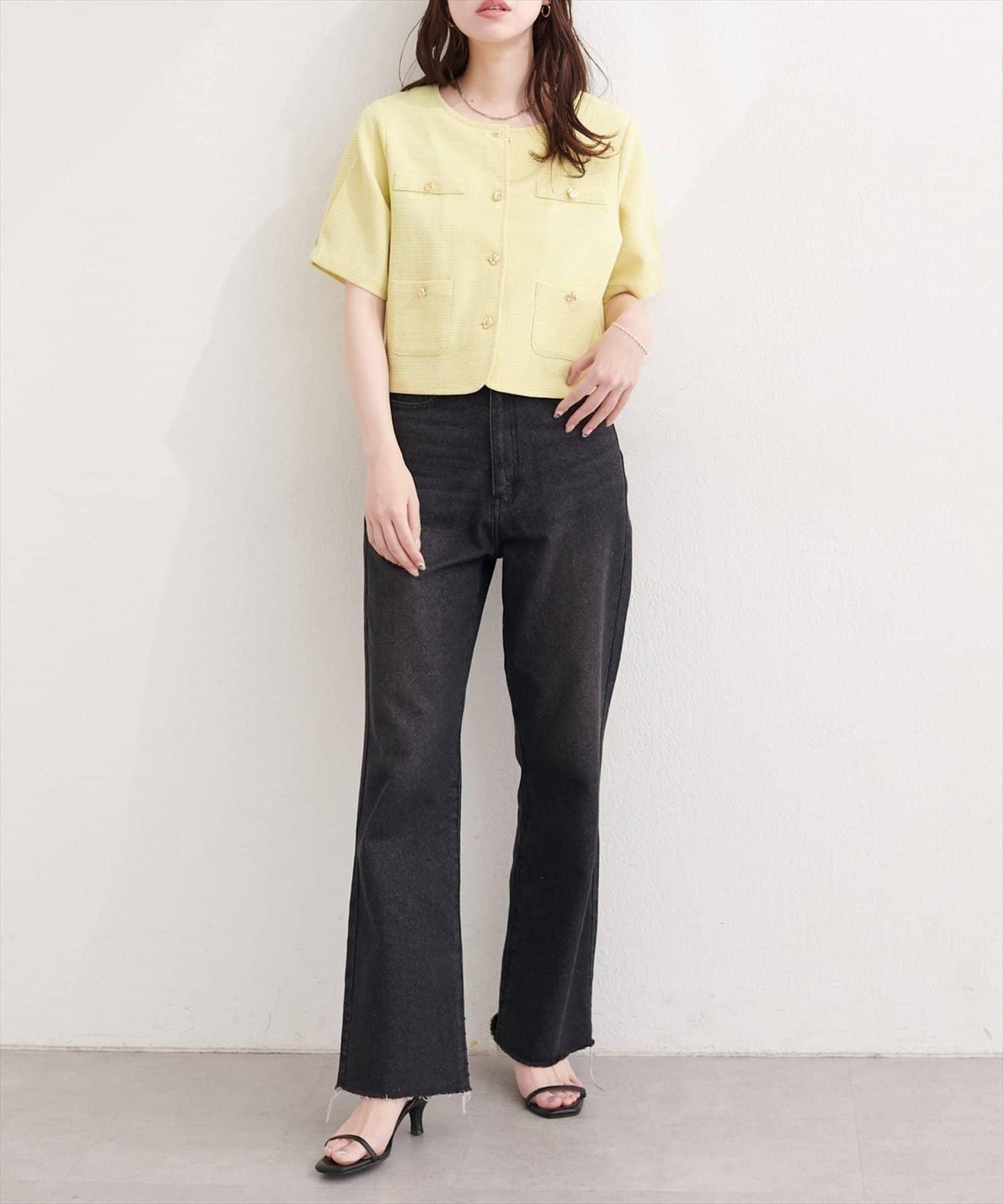 natural couture 斜紋軟呢短袖夾克